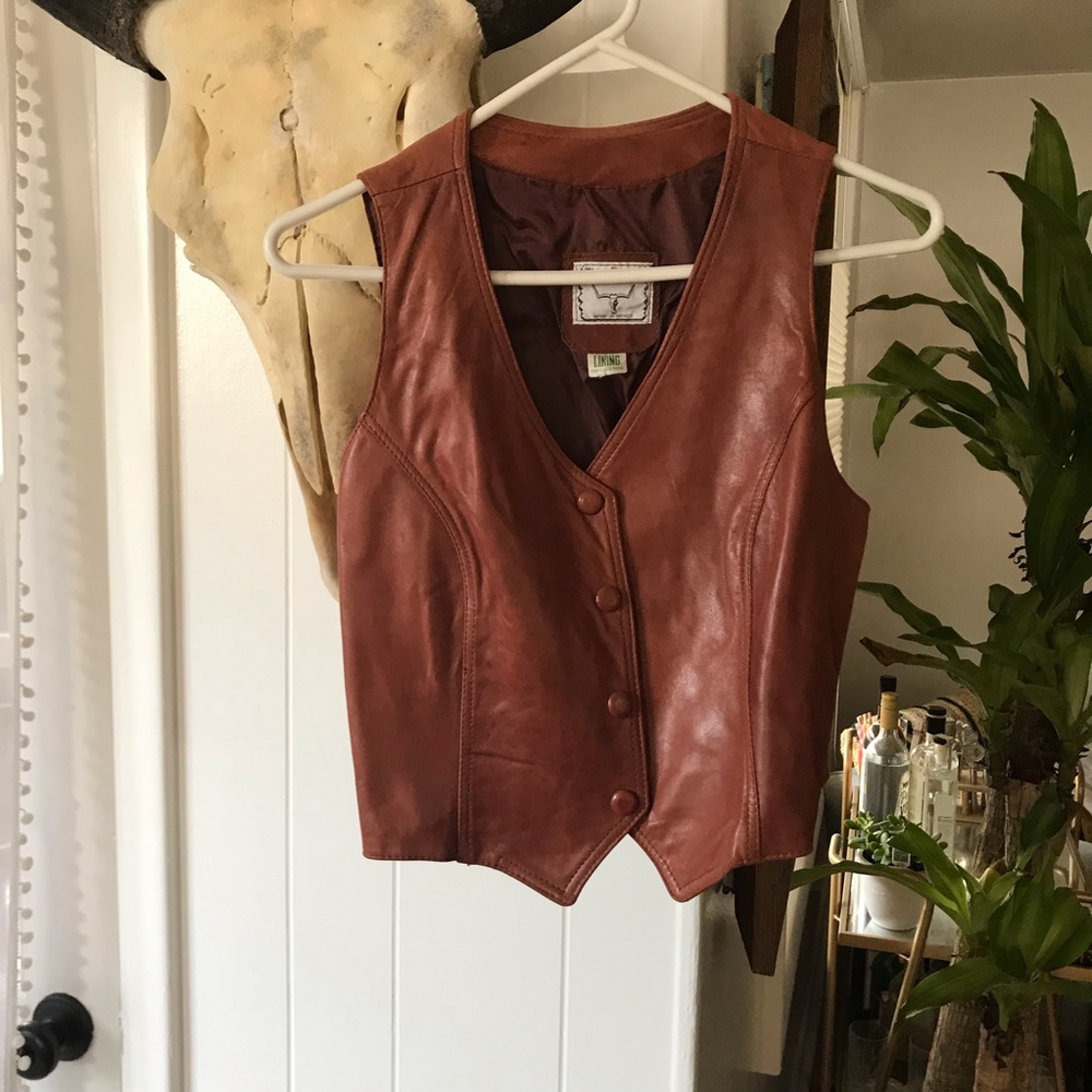 100% leather soft vest vintage, boho/western